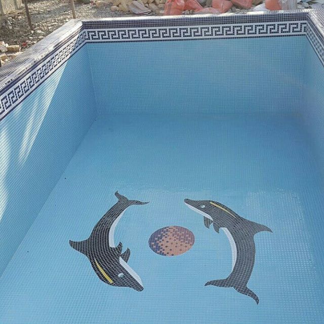 قیمت کاشی استخری گلدیس آبی روشن به همراه دلفین